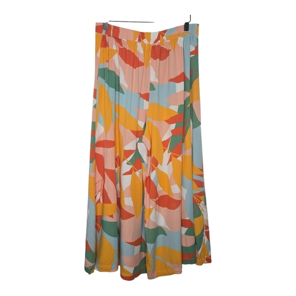 Petal + Pup Womens Colorful Tropical Floral Wide Leg Paulding Pants Medium - Picture 2 of 6